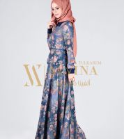 فستان Alvina 4355  - 38 - ازرق/مورد