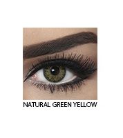 زوج عدسات لاصقة تجميلية من بيلا - natural green yellow - اخضر
