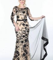 فستان - 46 & 48 - بيج مورد اسود