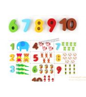 ارقام انجليزية خشبية مع بطاقات