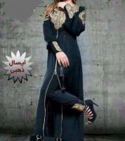 طقم عباية 4 قطع  - اسود وذهبي - 52 انش