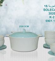 طقم شوربة 15 قطعه solecasa لون ازرق