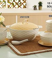 طقم شوربة   15 قطعه  Solecasa  لون بني