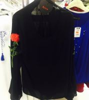 بلوزه كم طويل - xl - اسود 