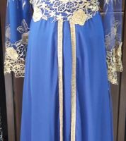 قفطان مغربي فاخر  - M - نيلي