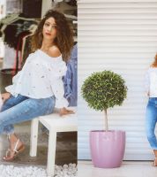 بلوزة -off shoulders  - S - ابيض