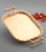 صينية مستطيل ذهبي