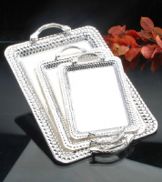 طقم 3 صواني فضي 