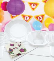 صحون وكاسات جولف تيتانيوم - ابيض