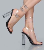 صندل كعب شفاف - 36 Eu - اسود