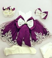 فستان بيبي  - 6-12 شهر  - ارجواني 