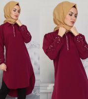 قميص ستاتي  - 38 - زهري غامق