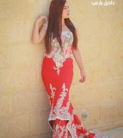 فستان سهرة - 42 Eu - ابيض واحمر