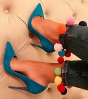 شوز شمواه كعب  - 36 Eu - ازرق مائي