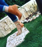 شوز جلد مفتوح مع كعب - 38 Eu - كمل