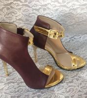 شوز جلد مفتوح مع كعب - 37 - خمري