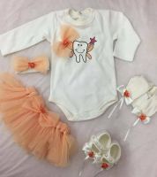 طقم قطن - 0 - 6 اشهر - بيتش