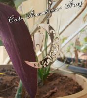 ميدالية شكل هلال مطلي فضة