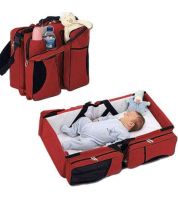 سرير و شنطة للاطفال للسفر 3 في 1 - احمر - للجنسين