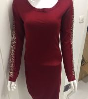 فستان صوف ناعم  - S - احمر