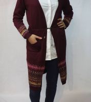 بلوزة فتح طويلة - قياس واحد - خمري