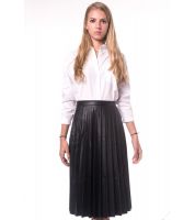 تنورة جلد  - Xl - اسود