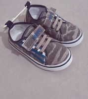 حذاء اطفال  - 19 - رمادي مع خطوط ازرق غامق