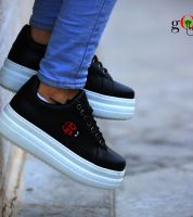 بوت بناتي كعب عالي - 36 Eu - اسود وابيض