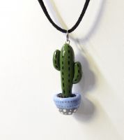 تعليقة وعقد على شكل صبارة - ازرق 