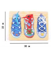 لعبة خشبية لتعلم ربط الأحذية