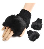 كفوف ايدين فرو قصيره بدون اصابع موديل C-5 -اسود