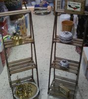 سلم خشب 4 رفوف - بني