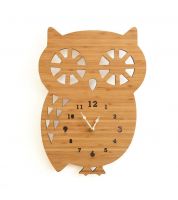 ساعة حائط خشبية , بومة [14 قطع]