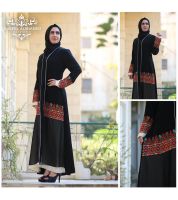 عباءة إماراتية  مطرزة  - اسود - 42 Eu