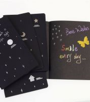  نوتة الرسم الليلية باللون الأسود 