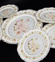 طقم 7 صحون للكيك white flower