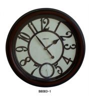 ساعة Lisheng مدور اطار خشبي X440