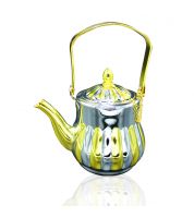 ابريق شاي ذهبي محزز عمودي كبير