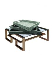 طقم 3صينية جلد سكني