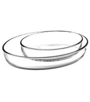 P-Bache PA-159033 Set of 2 Piece Oval Tray - Transparent