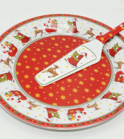 صحن كيك مع كف كرسمس 35116