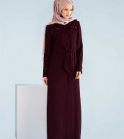 جلباب  ألفينا 17-1047 صيفي لون عنابي - نمرة 46