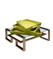 طقم صينية خشب ذهبي