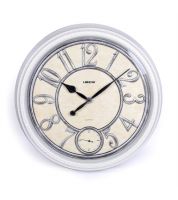 ساعة Lisheng مدور اطار خشبي ابيض X440w