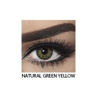 زوج عدسات لاصقة تجميلية من بيلا - natural green yellow - اخضر