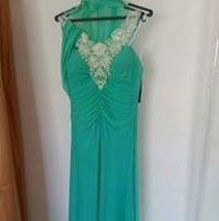 فستان انيق  - 40-42 - مشمشي اخضر وازرق