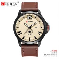 ساعة كورين  لون بني غامق  بأطار دائري لون اسود 