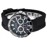 ساعة  رجالية  كورين  حزام سيليكون اسود 