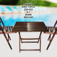 طاولة + 4 كراسي خشب (صنع في ايطاليا) - بني