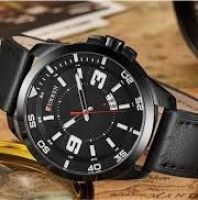 ساعة كورين 8213 الاصلية , لون اسود جذاب , جلد